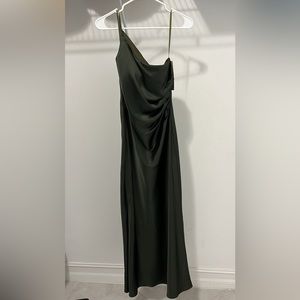 Revelry jade satin dress